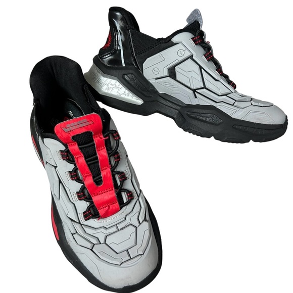 SKECHERS Boy’s Sneaker Hands Free‎ Slip-ins Skech-Bots Orbitron Blk/Red/Gray 1.5 - Picture 1 of 16
